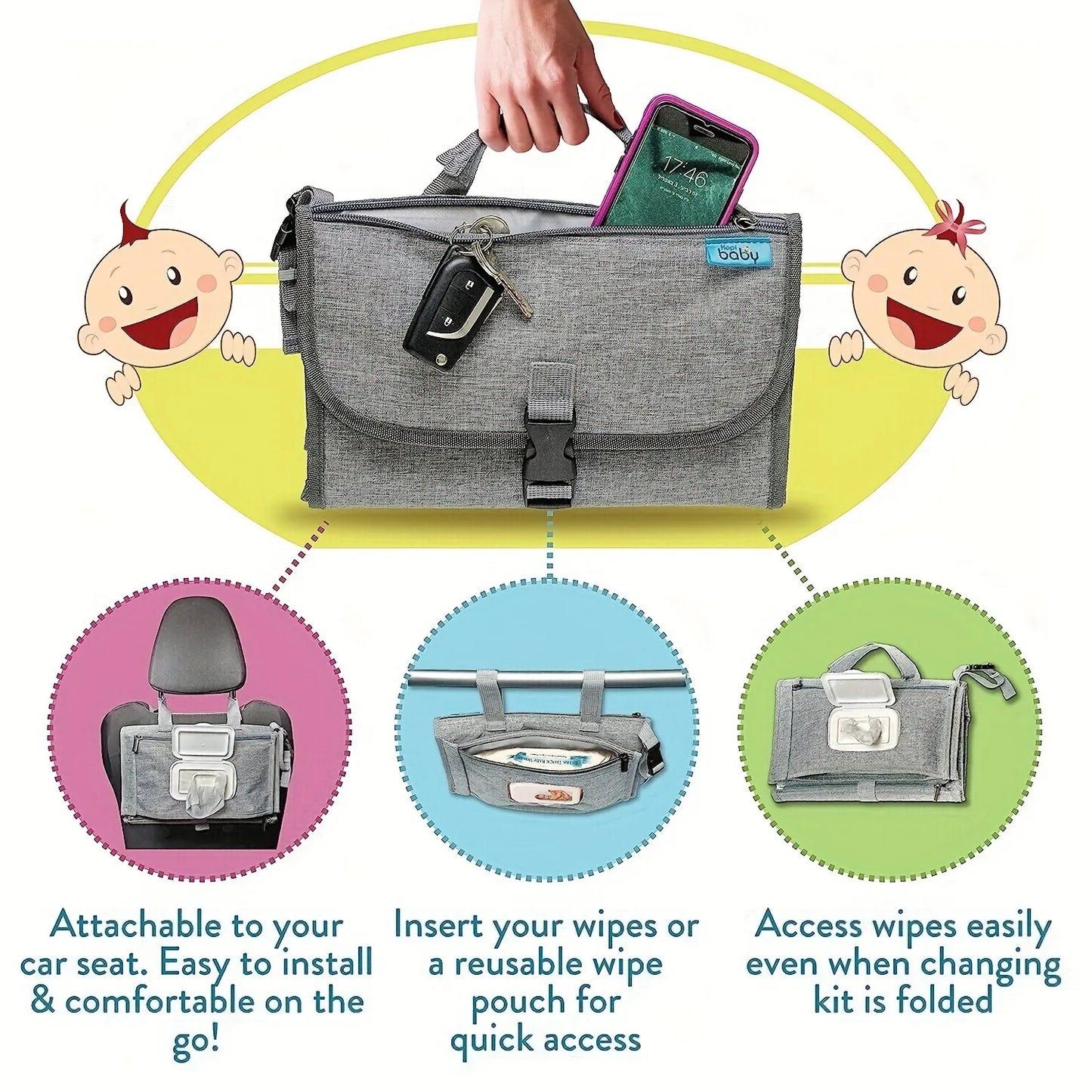 PottyPouch™ - Portable Baby Changing Pad  