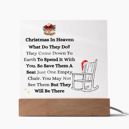 Christmas In Heaven | Acrylic Square Plaque |  "In Loving Memory: Honoring Our Beloved Ones Presence In Our Hearts At Christmas"