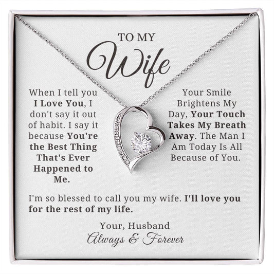 To My Wife | Forever Love Necklace | "Love You for the Rest of My Life"