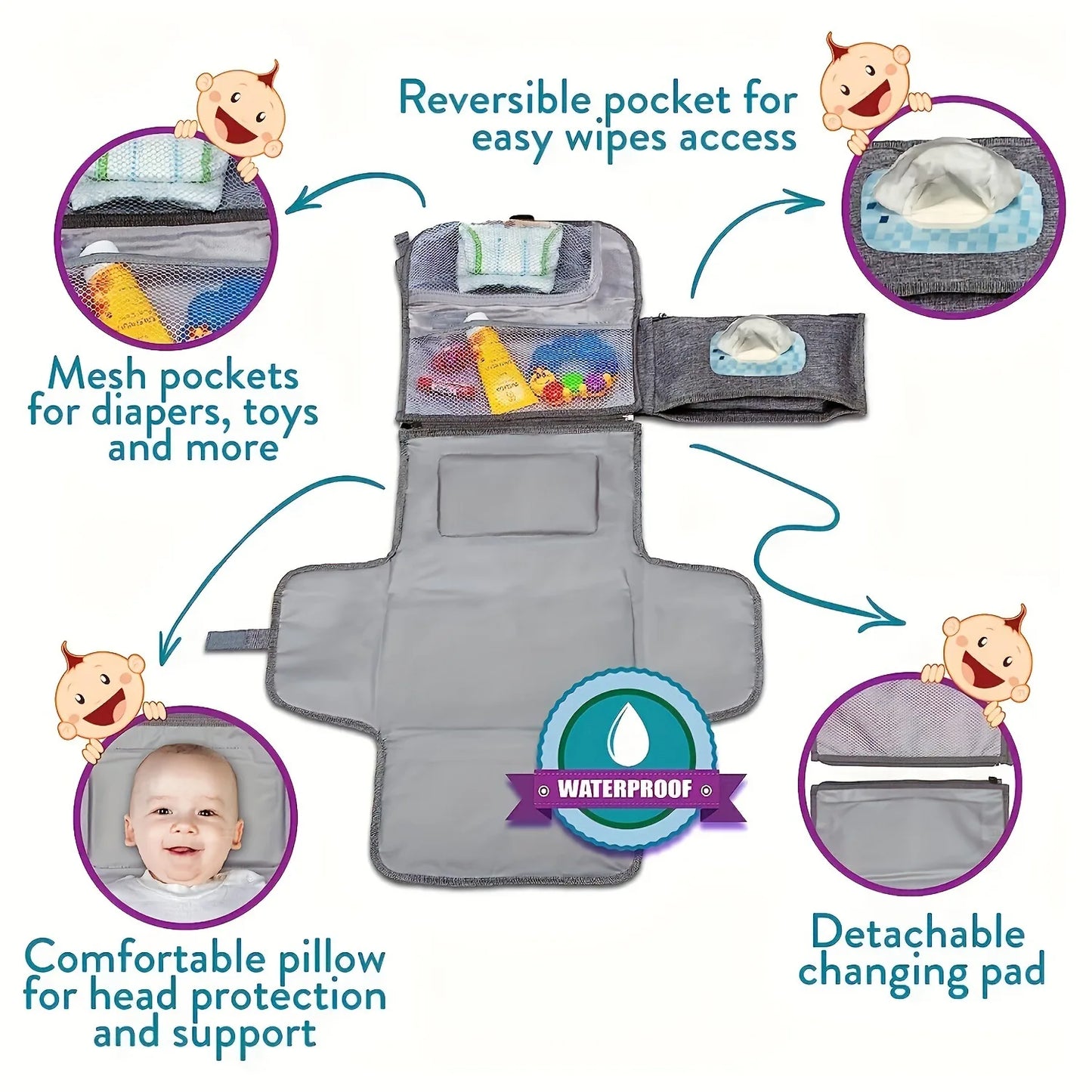 PottyPouch™ - Portable Baby Changing Pad  